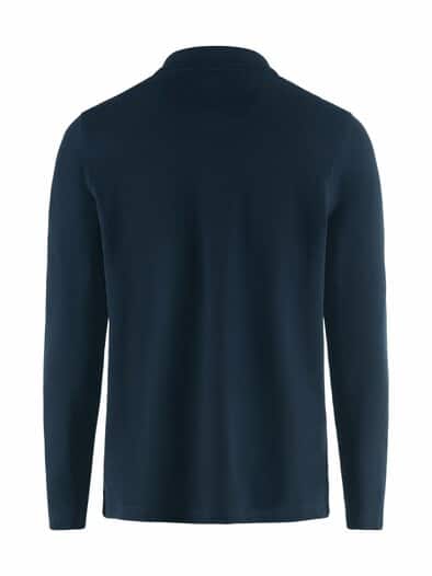 Langarm Polo Pima Cotton Marine