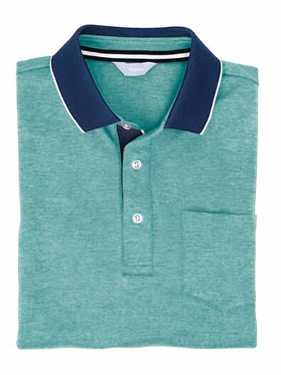 Extrafrisch-Poloshirt Lagune meliert