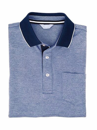 Extrafrisch-Poloshirt Blau meliert