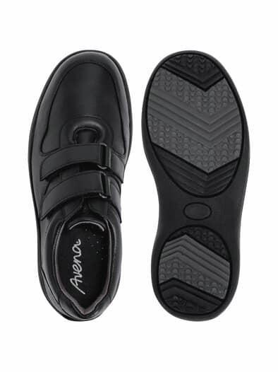 Hallux Leder Doppelklettschuh Schwarz