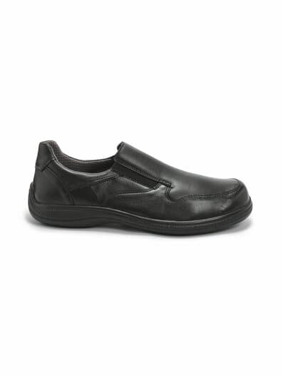 Hallux Leder Slipper Schwarz