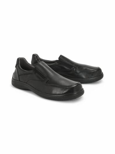 Hallux Leder Slipper Schwarz