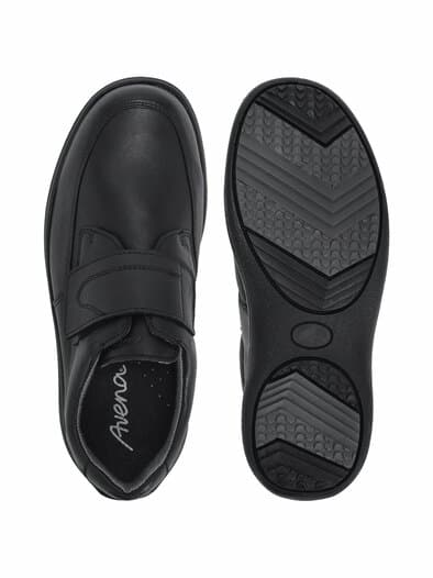 Hallux Leder Single-Klett Schwarz