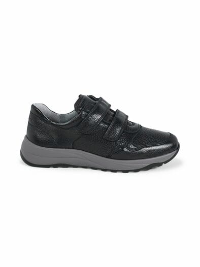 Waldläufer-Hirschleder Klettschuh Schwarz