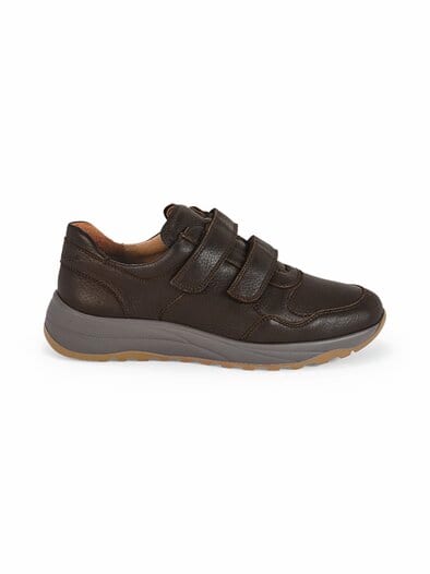 Waldläufer-Hirschleder Klettschuh Braun