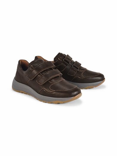 Waldläufer-Hirschleder Klettschuh Braun