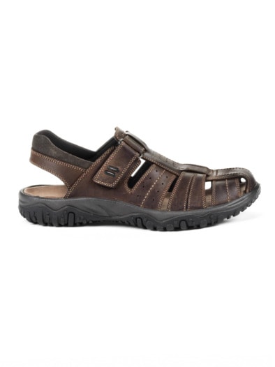 Trekking-Sandalenschuh Antishock Dunkelbraun