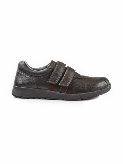 Hallux-Bequem-Klettschuh Braun