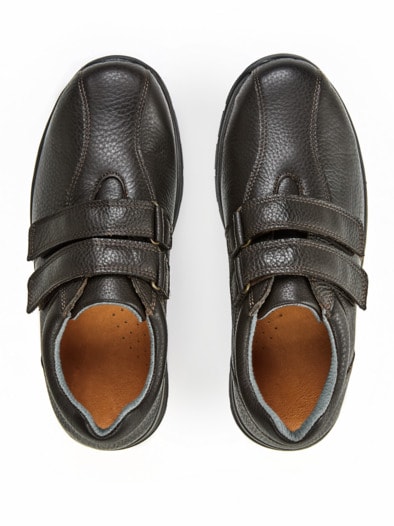 Hallux-Bequem-Klettschuh Braun