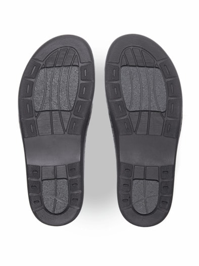 Klett-Pantolette Wollfilz Blau