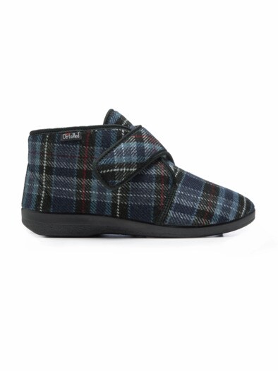 Klett-Hausbootie Thermo Blau kariert