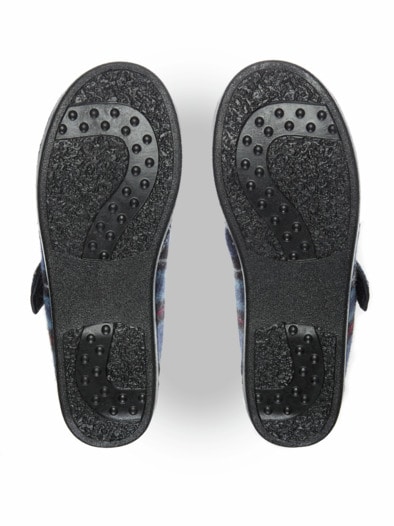 Klett-Hausbootie Thermo Blau kariert