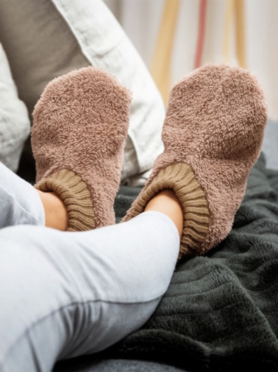 Bett- und Couchsocken Thermo Braun