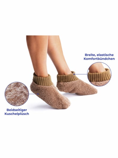 Bett- und Couchsocken Thermo Braun