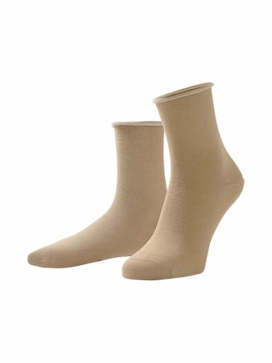 Coolmax Socke mit Rollkante 2 Paar Sand