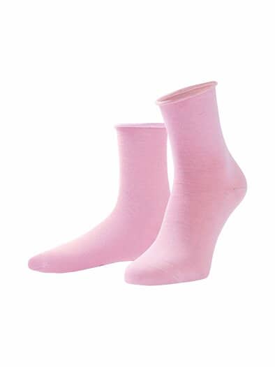 Coolmax Socke mit Rollkante 2 Paar Rosa