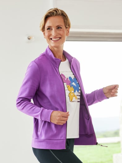 Baumwoll-Jacke Extraweich Violett