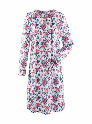 Bio-Baumwoll-Nachtkleid Rose geblümt