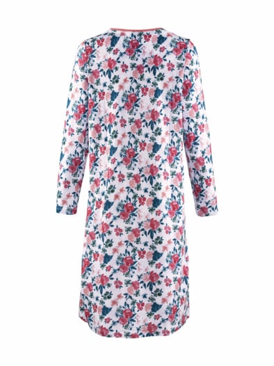 Bio-Baumwoll-Nachtkleid Rose geblümt