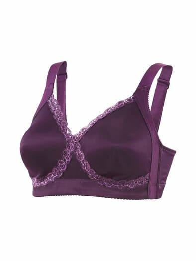 Wohlfühl-BH Stütz-Kreuz Aubergine
