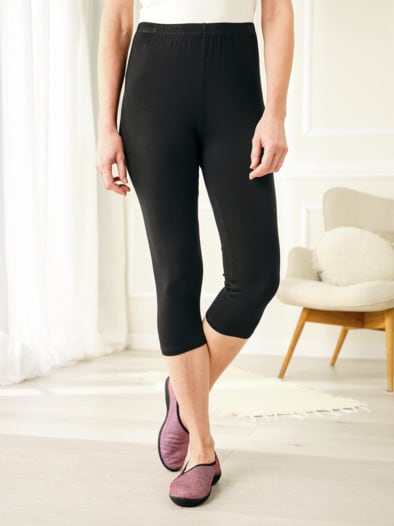 3/4 Stretch-Leggings Schwarz