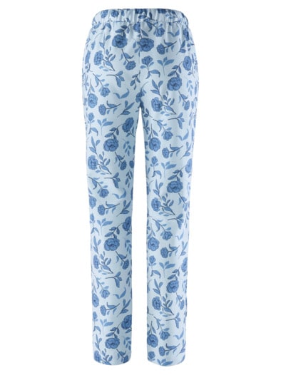 Loungehose Aloe vera Blau geblümt