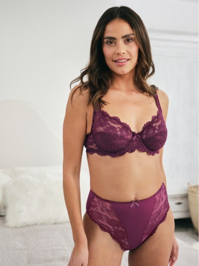 Bügel-BH mit Spitze Aubergine