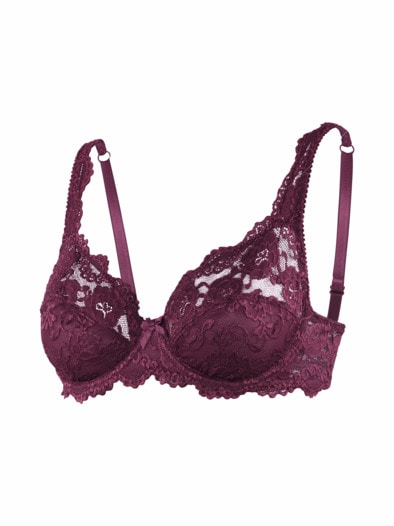 Bügel-BH mit Spitze Aubergine
