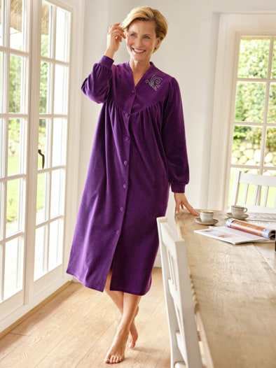 Nicky-Hausmantel Aubergine