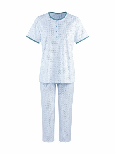 Baumwoll-Schlafanzug 2er-Pack Aqua