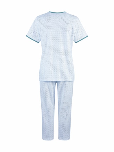 Baumwoll-Schlafanzug 2er-Pack Aqua