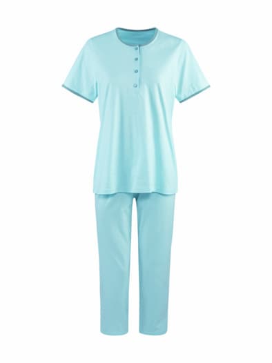Baumwoll-Schlafanzug 2er-Pack Aqua