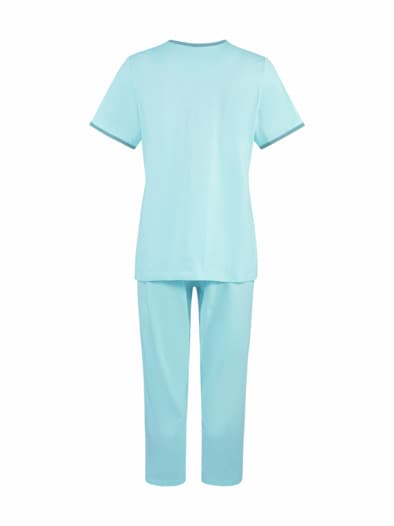 Baumwoll-Schlafanzug 2er-Pack Aqua