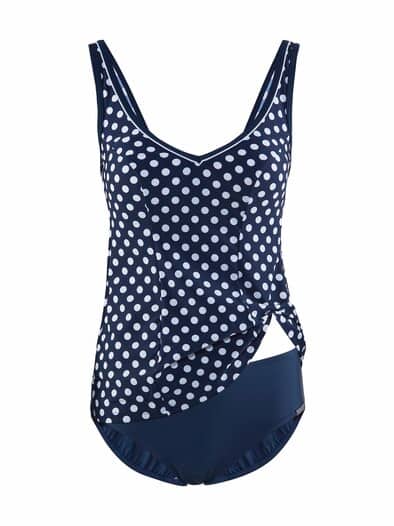 Form-Tankini Pünktchen Marine/Weiß