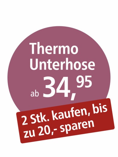 Baumwoll-Thermo Unterhose Lang Hellgrau gestr.