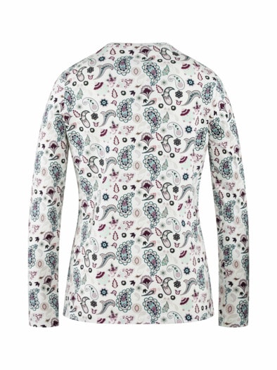 Baumwoll-Shirt Blüten-Paisley Weiß gemustert