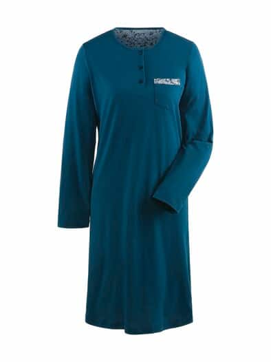 Baumwoll-Nachtkleid 2er Pack Barolo/Petrol