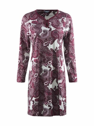Baumwoll-Nachthemd Paisley Barolo gemuster