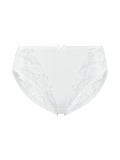 Taillenslip mit Spitze Weiß