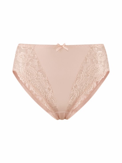 Taillenslip mit Spitze Rosé