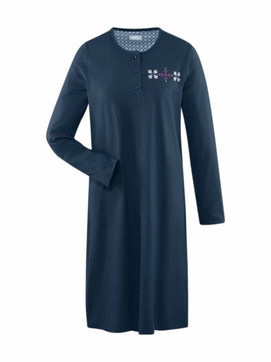 Baumwoll-Nachtkleid 2er Pack Violett/ Marine