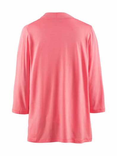 Viskose-Twinset Ajour Flamingo Pink