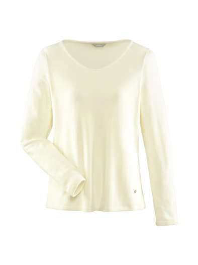Edel-Fleece Pullover extraleicht offwhite