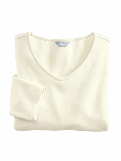 Edel-Fleece Pullover extraleicht offwhite