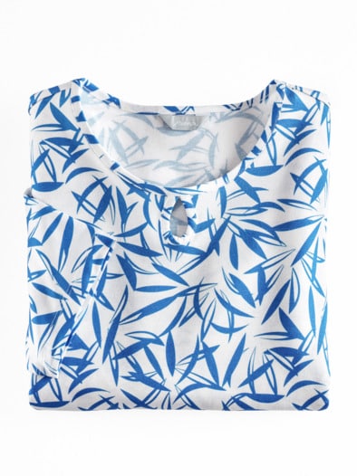 Longshirt Viskose-Jersey Blau gem.