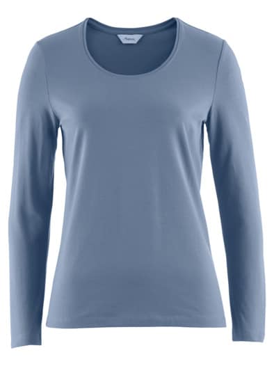 Langarm-Shirt Baumwolle Indigo