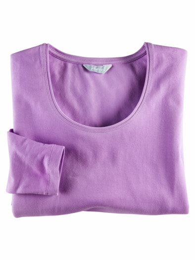 Langarm-Shirt Baumwolle Flieder