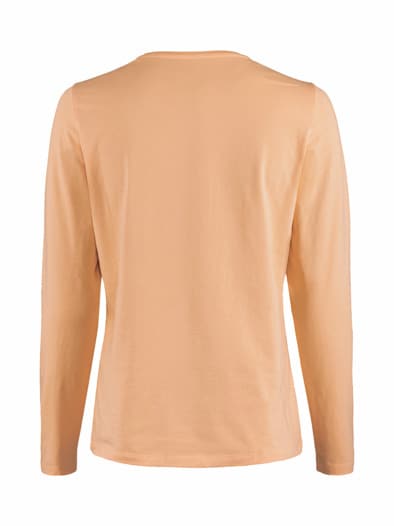 Langarm-Shirt Baumwolle Pfirsich
