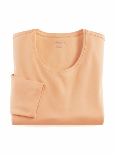 Langarm-Shirt Baumwolle Pfirsich