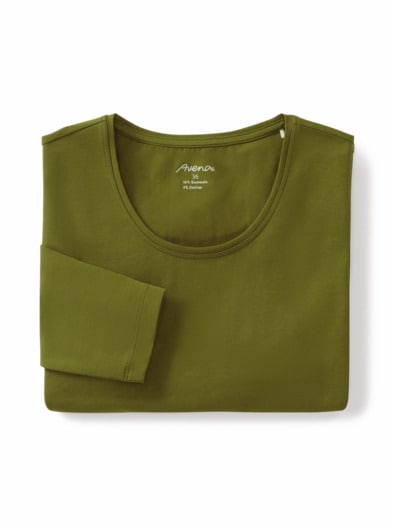 Langarm-Shirt Baumwolle Avocado